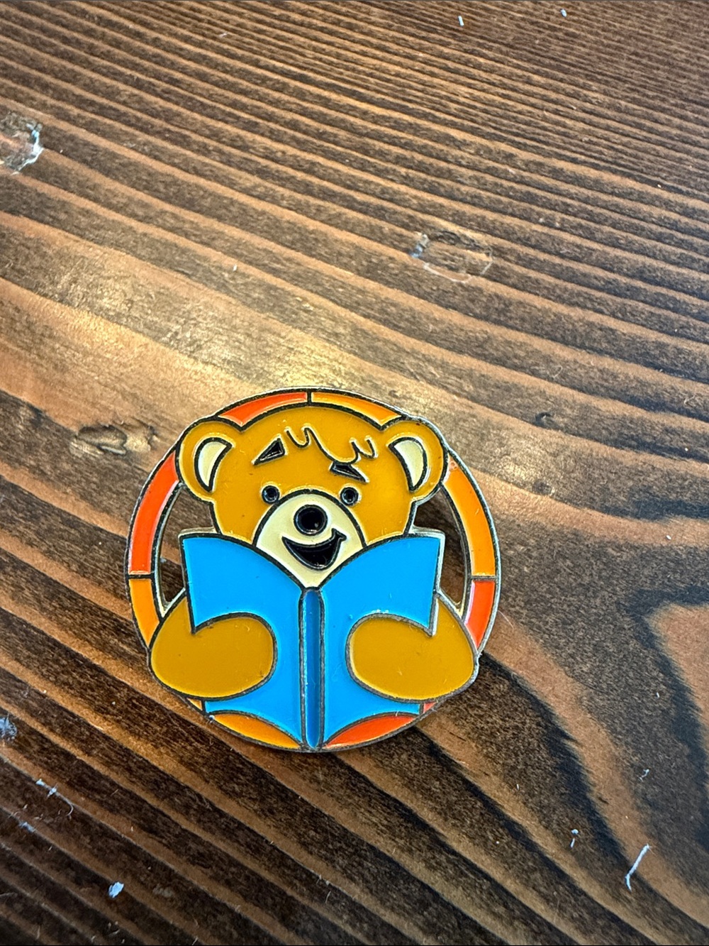 Build-A-Bear Yellow & Blue Reading Bear Enamel Pin